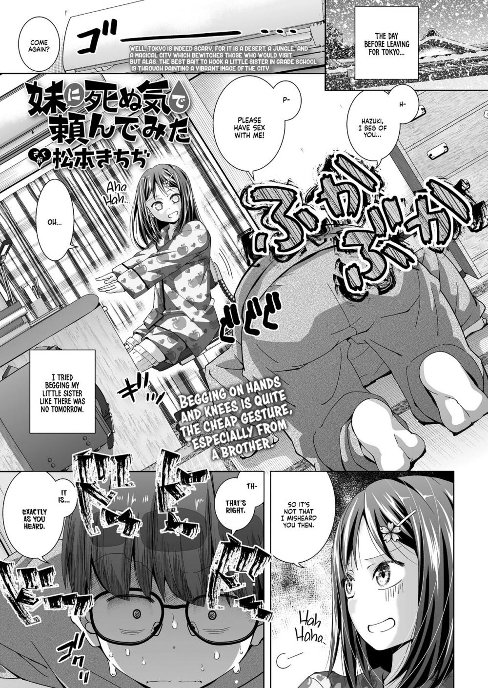 Hentai <b>Manga</b> Comic-I Tried Begging My Little Sister Like There Was No Tomor...